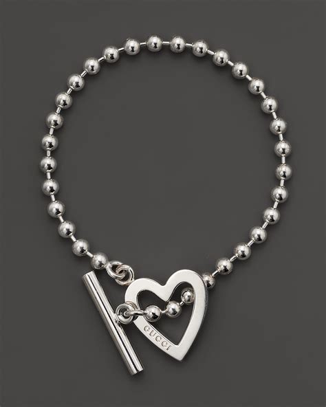 gucci bracelet love heart|gucci sterling silver charm bracelet.